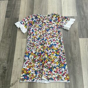 🍁Floral Short Sleeve Dress with Lace Trim